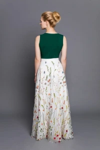 Suknie ślubne - Spódnica maxi z kwiatowym haftem