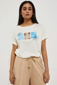 T-Shirty - Bawełniana bluzka z nadrukiem