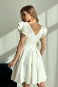 E-stil.pl - Sukienka z falbankami ecru 281