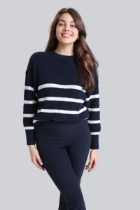 Swetry - Sweter miss striped navy
