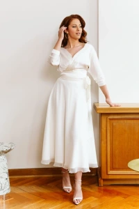 Suknie ślubne - Zwiewna spódnica z szyfonu