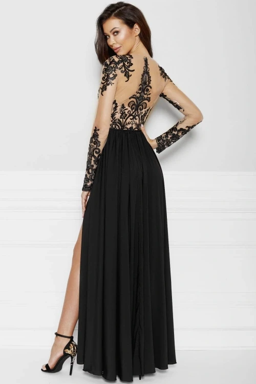 Sofia - czarna długa suknia maxi