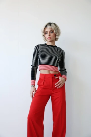 Sweter cropped milano noir