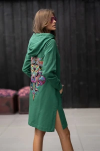 Vippidesign - Bluza duga z rozporkami "ravel" zielona