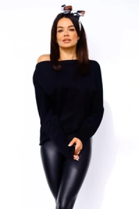 E-mikos - Krótki sweter me gusta z długimi rękawami czarny