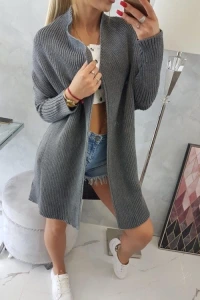 E-stil.pl - Sweter z rękawami typu nietoperz ciemny szary 2019t13