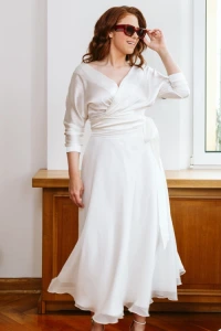 Suknie ślubne - Zwiewna spódnica z szyfonu