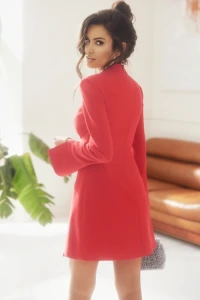 Lou.pl - Cora - niezwykła czerwona sukienka mini z delikatnym rozporkiem
