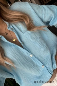 Koszule - Koszula muślinowa baby blue