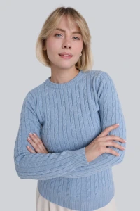 Swetry - Sweter miss braid light blue
