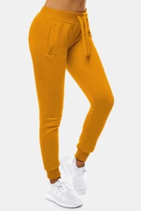 Spodnie dresowe - Spodnie dresowe damskie camelowe ozonee js/ck01