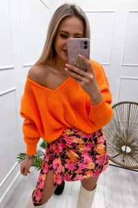 Swetry - Sweter alice orange neon