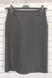 Spódnice - Bb klasyczna spdnica na suwak dugo do kolana prosta elegancka owkowa czarna (029)