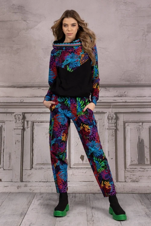 Bluza z szydekow koronk, czarna "reef"