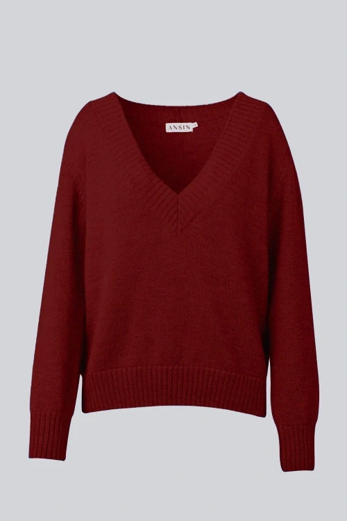 Sweter miss timeless wine red