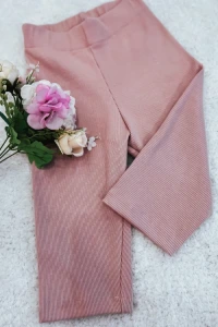 Spodnie - Prążkowane kolarki pudrowy róż sempre