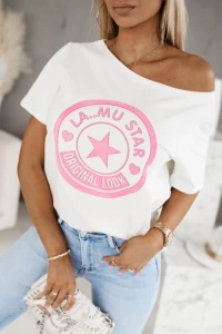 Candytm.pl - T-shirt la mu star z row aplikacj biay