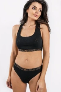 Egoistin.pl - Komplet bielizny emporio armani brokatowy czarny