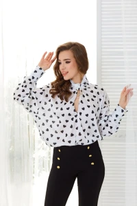 Butik-fashion - Satynowa koszula biaa dolci