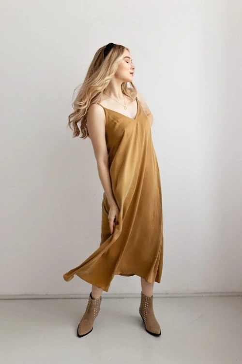 Oh cupro party dress gold