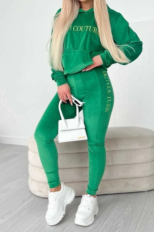 Dres sportowy bg velour zielony