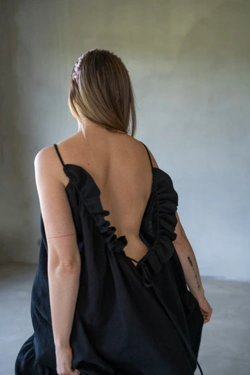 Sukienka muślinowa backless dress