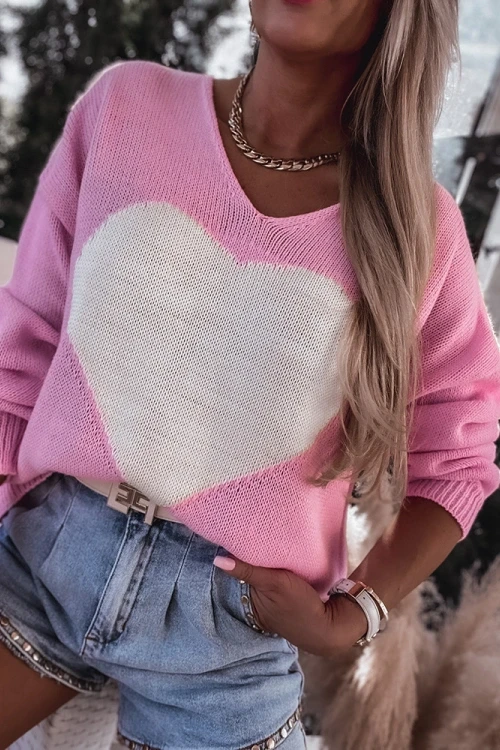 Sweter casual heart