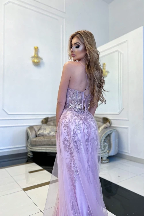 Sukienka maxi lara wrzosowa