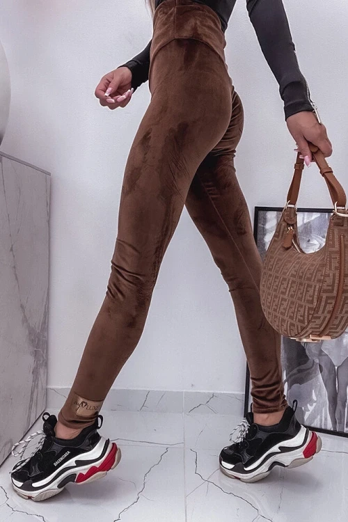 My luxe / welurowe legginsy chocolate