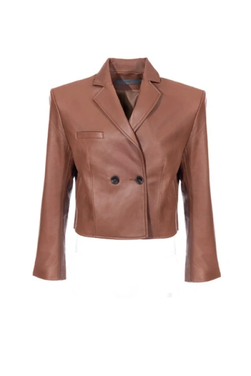 Kurtka skórzana alexa cropped russet