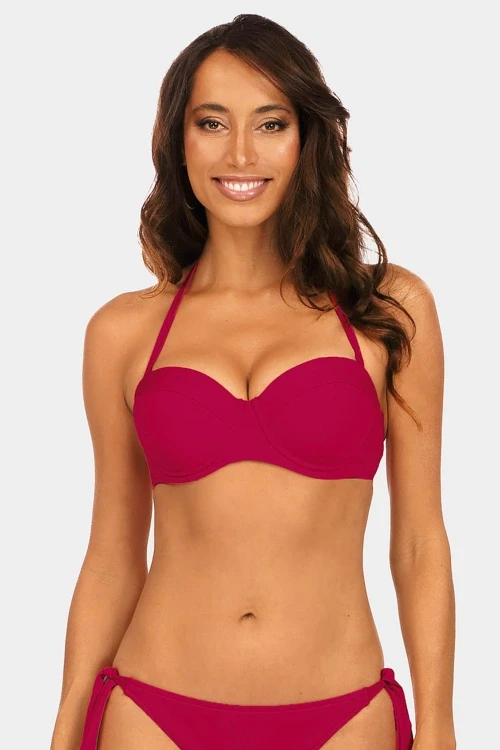 Góra od bikini bardotka push-up czerwona fg72c/760