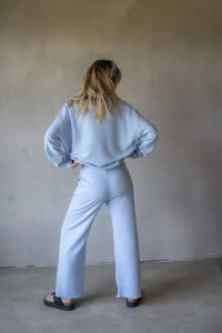 Ohbemore - Spodnie dresowe szerokie sweatpants blue