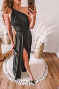 Sukienki - Czarna sukienka maxi wiązana na wiele sposobów