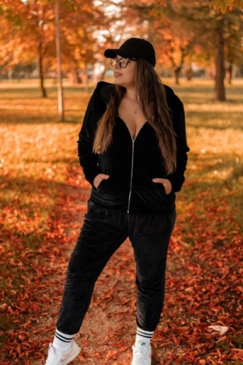 Bluza welurowa rozpinana unisex czarna oeko-tex 100