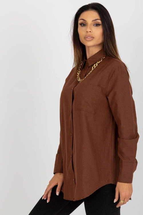 Koszula damska model to-ks-7183.81p brown - factory price