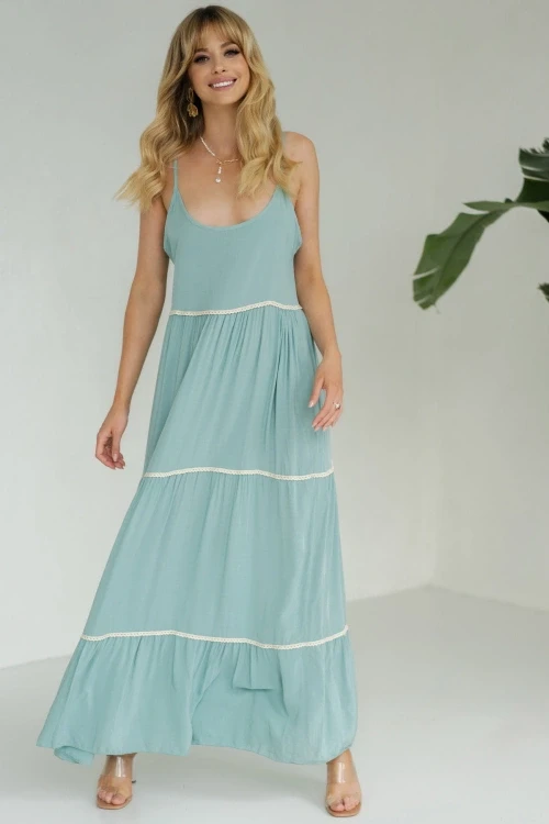 Gina - sukienka maxi z dekoltem na plecach