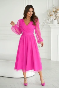 Ajstyle - Sukienka Model 269-17 Pink Neon - Bicotone