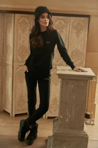 Spodnie - Tiffany -spodnie czarne z haftem sheila