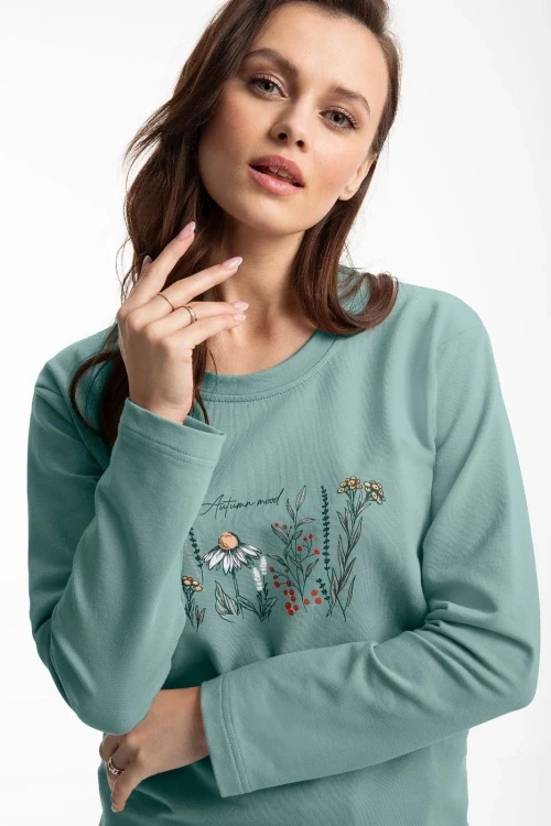 Dres luna 312 dł/r m-2xl damski miętowy