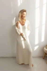 Sukienki - Sukienka z bawełny creamy dress