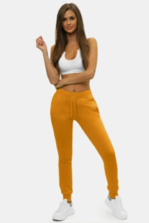 Spodnie dresowe damskie camelowe ozonee js/ck01z