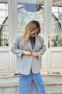 Ohbemore - Marynarka oversize classy grey