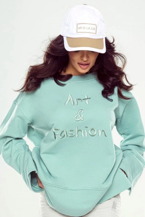 Seledynowa bluza art & fashion by o la la