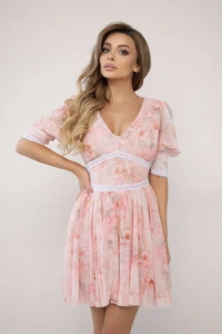 Sukienki - Mirabell - szyfonowa sukienka w kwiaty
