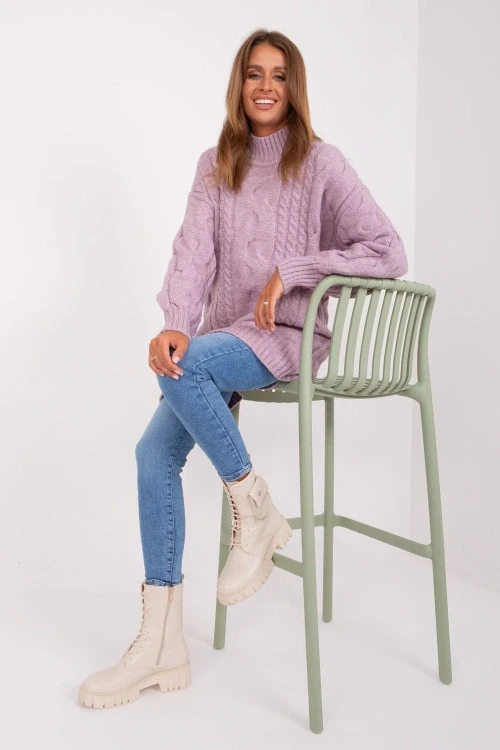 Sweter damski model at-sw-2367-1.35p light violet - at