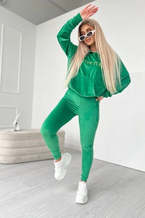 Dres sportowy bg velour zielony
