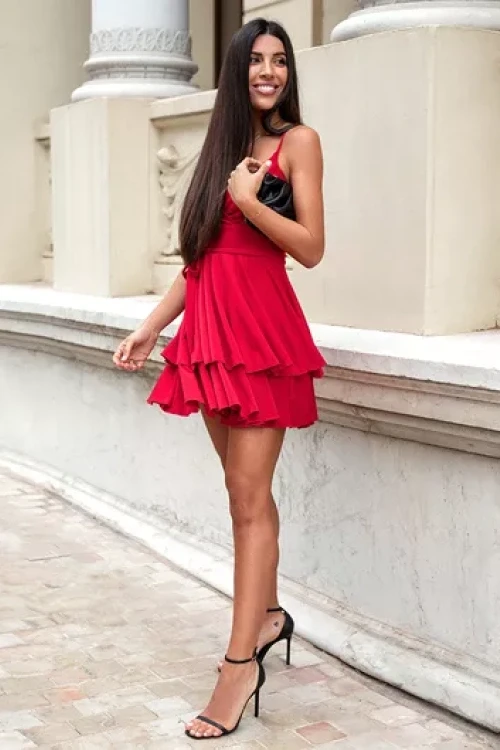 Czerwona sukienka mini mabel