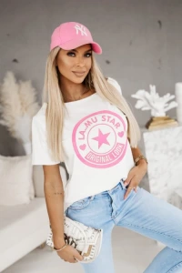 Candytm.pl - T-shirt la mu star z row aplikacj biay