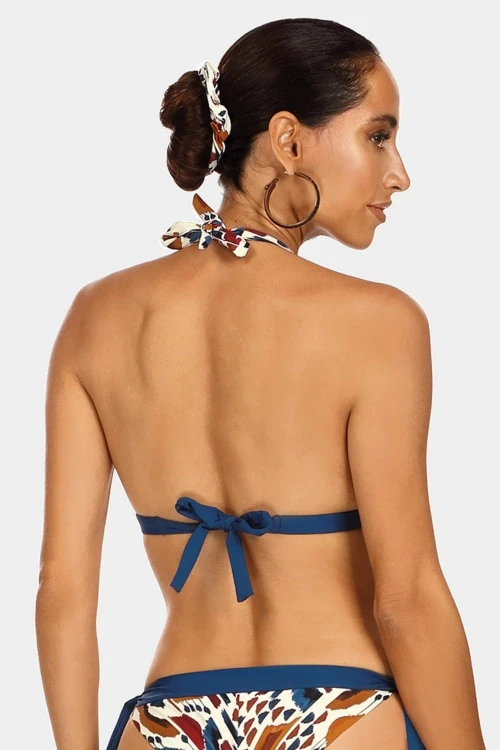 Wiązana góra od bikini push-up navy etno fg17b/863