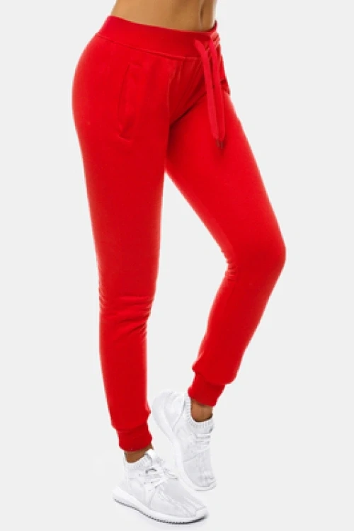 Spodnie dresowe damskie czerwone ozonee js/ck01